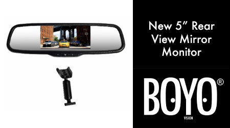 BOYO Introduces New 5” Rear View Mirror Monitor | 12VoltNews.com