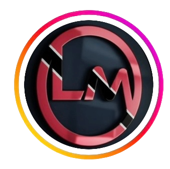 Logo featuring the letters 'L' and 'M' in a stylized design, surrounded by a circular gradient border.