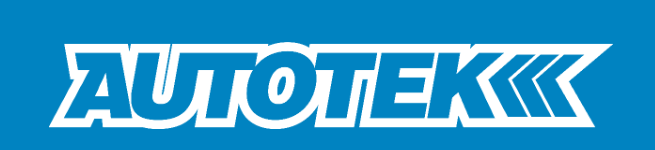Logo of Autotek on a blue background